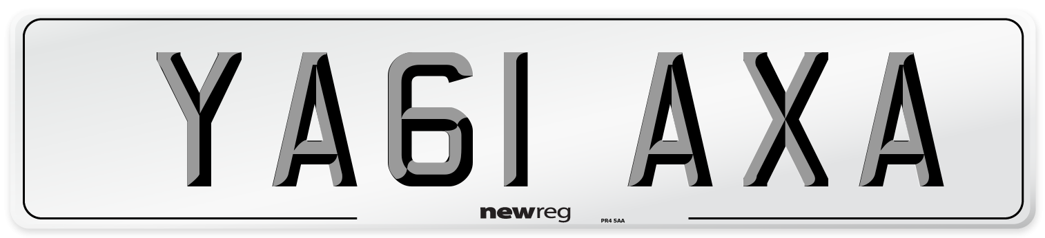 YA61 AXA Number Plate from New Reg